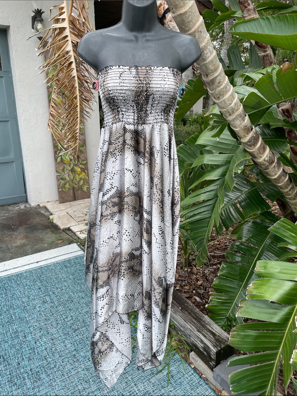 snakeskin, satin, asymmetric, convertible skirt or dress